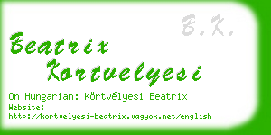 beatrix kortvelyesi business card