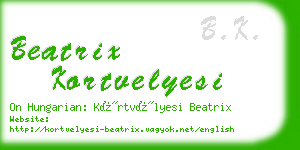 beatrix kortvelyesi business card